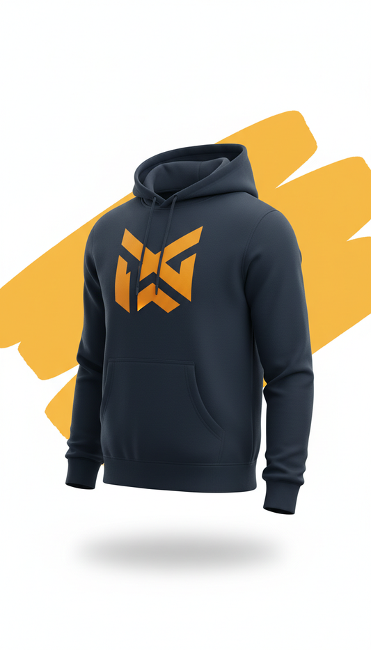 Navy Hoodie With Tangerine Logo Print