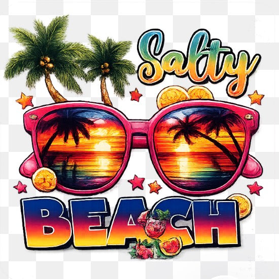 Salty Beach DTF Transfer Design