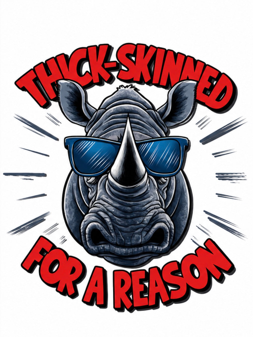 "Thick Skinned For A Reason" DTF Transfer Design