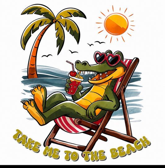 Take Me To The Beach Crocodile Design